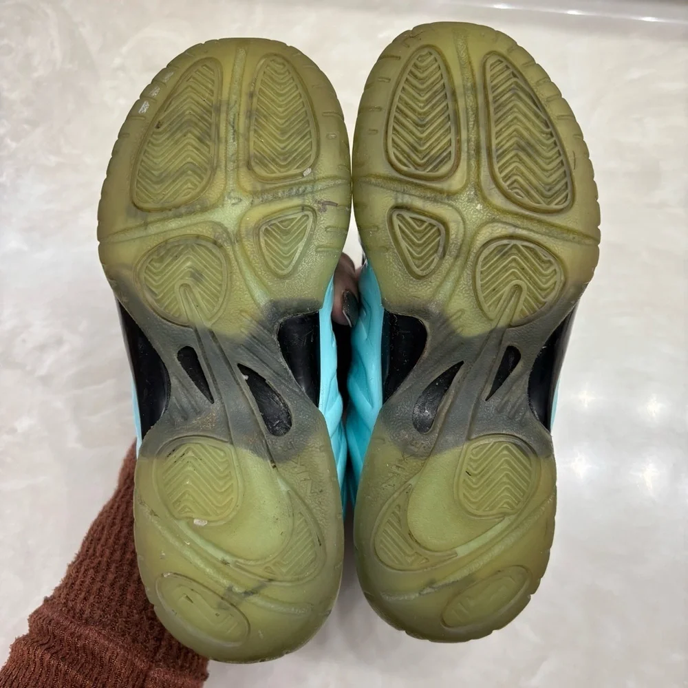 Aqua Iridescent Foamposite Sneakers | Nike Little Posite Pro 12.5